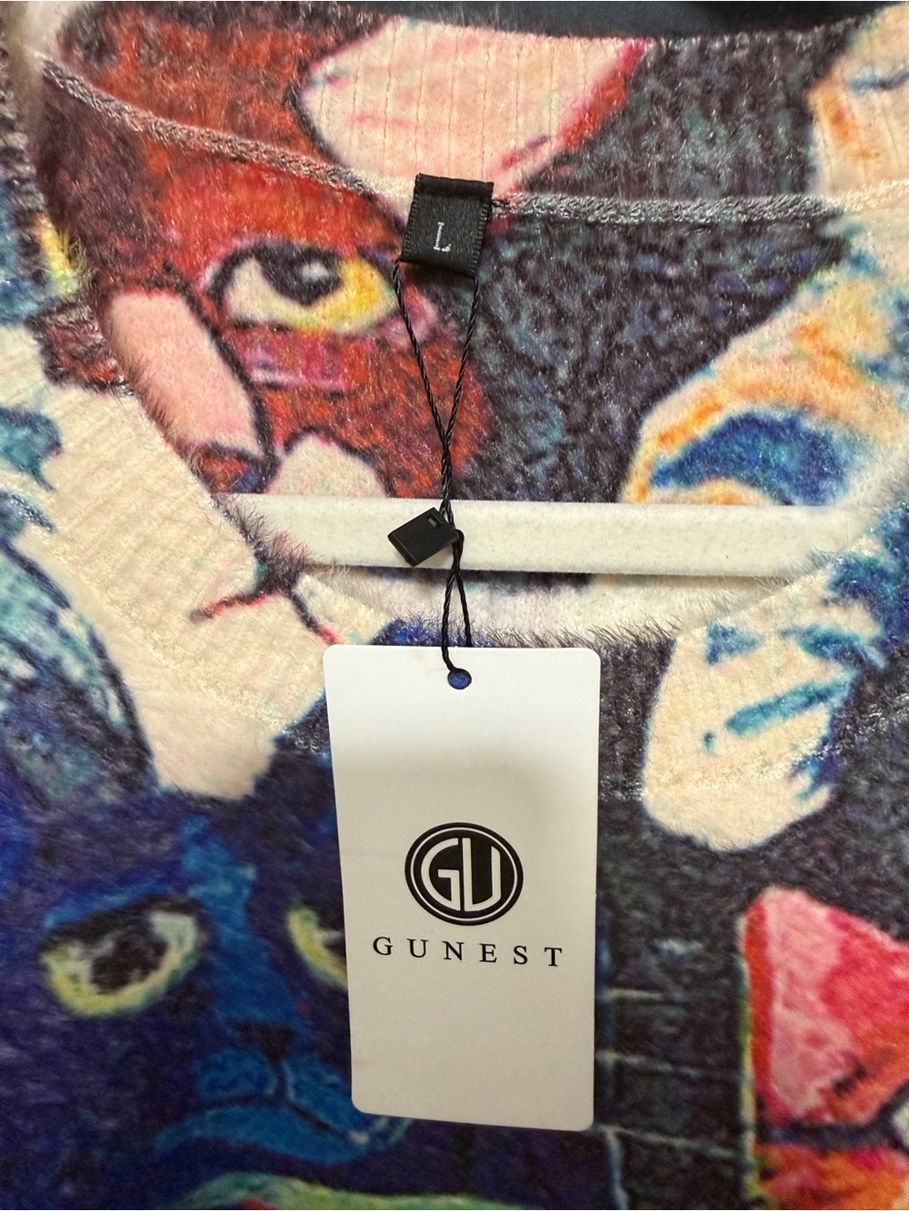 NEST Fragrances Multicolor Cat Patchwork Sweater - Picture 3 of 4